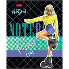 A notebook of 60 sheets in a cage, Zoomer-girl, covered cardboard, an offset block 65g/m2, 5 species, mix