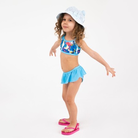 Separate swimsuit, blue/flamingos color, height 122 cm-3