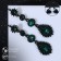 Hanging earrings with “evening” rhinestones, emerald color in ferrous metal, 7 cm