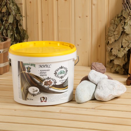 Bath stone "mixture" jadeite, jasper, quartz, bucket 15kg-5
