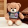 Soft toy "Bear" in a striped jacket, 25 cm, color mix