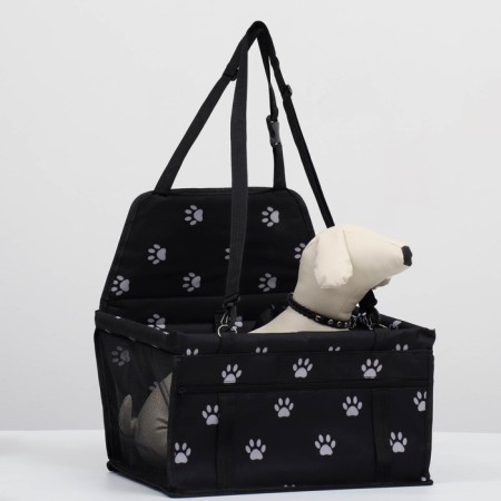Car Seats for animals 40*30*25 cm, black with white paws-1