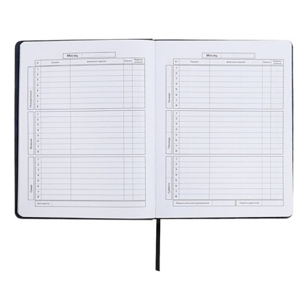 School diary for grades 1-11, solid cover, artificial leather, applique, pancake embossing, metal scenes, silk-screen water, lies, 48 ​​sheets, block 80g/m2, blue-7