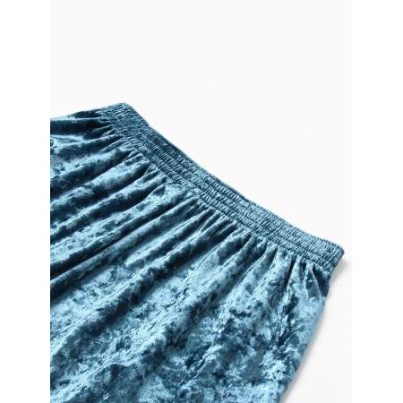 The female set (T -shirt and shorts) KAFTAN VELVET p. 44-46, blue-11