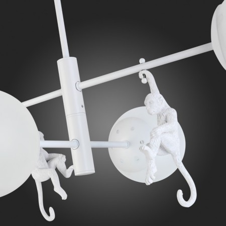 Ceiling EVOLUCE lamp. Sle115102-04. Tenato. 4x60 watts, E14, 71x71x50 cm, white color-6