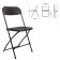 Folding Brabix "Golf CF-002", black frame, black plastic