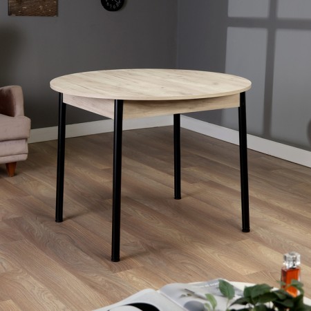 Round kitchen center, 1000x1000x750, oak craft gray