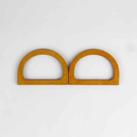 Handles for the bag are wooden, 11.7 × 8.2 cm, 2 pcs, brown color-2