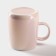Ceramic mug with a spoon "Tree", 380 ml, pink color