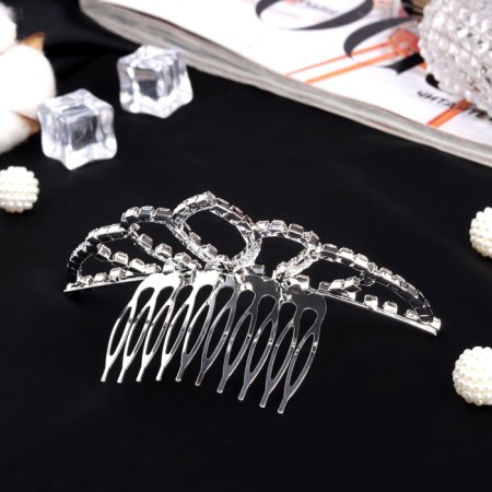 Hair diadem "Medea" harmony, 10 × 4 cm, silver-1