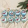 Set of balls plastic D-6 cm, 8 pcs "Santa Claus on a car" Blue