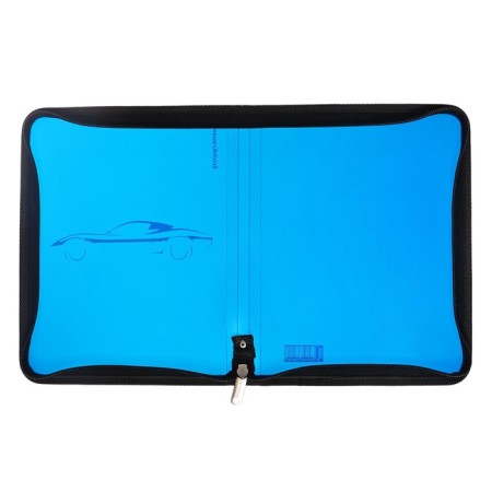 A5+ 190x245x30mm notebook folder, 600 microns, Erichkrause "Ice Metallic Cars", plastic, lightning around, blue, mix-2