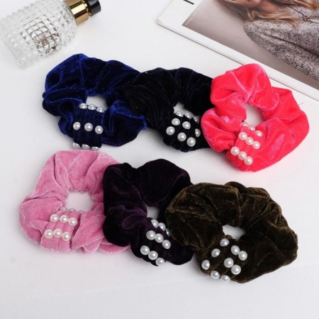 Hair elastic band "Orbit" Pearl buckle, mix-1