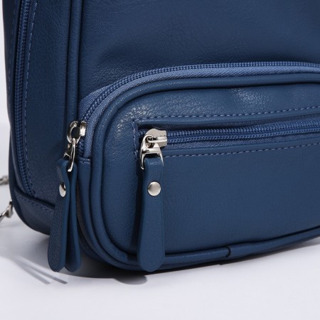 Bag Cross-Bodi Medvedkovo with a zipper, blue color-3