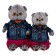 Soft toy "Basik in a jeans jacket and raspberry pants", 30 cm