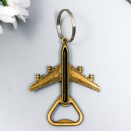 Keychain metal opener "plane" mix 7x6 cm-3