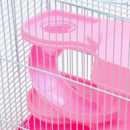 A cage for small rodents "Pijon", with a filling, 27 x 21 x 45 cm, pink-4