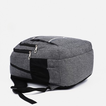 A backpack with a zipper, 2 external pockets, color gray color-4
