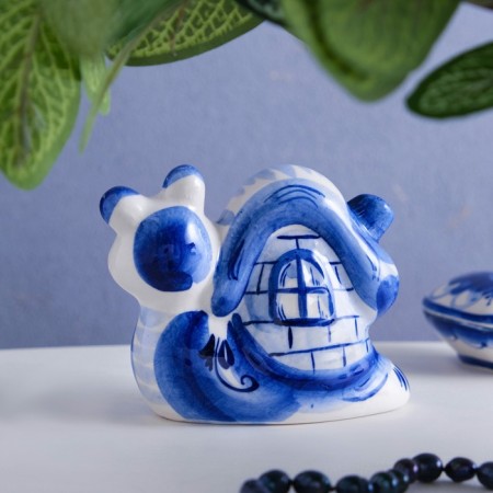 Souvenir "Snail with a house", 9 cm, gzhel-2