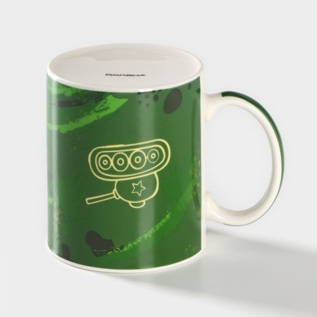 Porcelain Mug "Defender", 340 ml, green color-2