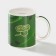 Porcelain Mug "Defender", 340 ml, green color