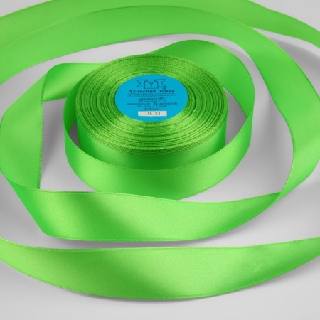 Satin tape, 25 mm × 33 ± 2 m, color light salad No. 089