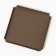 Metal tray, square eco -leather, 12 x 12 cm, brown color,