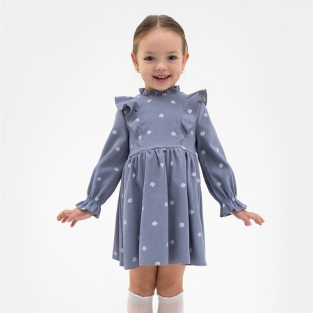 Baby dress KAFTAN "Leaflets", p. 34 (122-128), blue