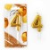 A candle for a cake, a number, shiny "4", gold, 4 x 10 cm.