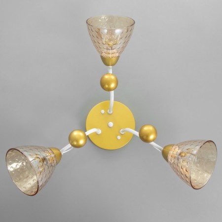 Linda chandelier 3x60W E27 white/gold 60x60x23cm-3
