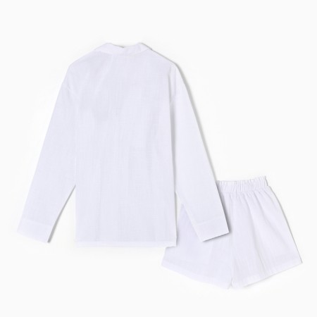 Female pajamas (shirt and shorts) KAFTAN LINEN, R.48-50, White-10