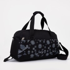Sports bag with lightning, external pocket, suitcase holder, black color