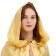 Carnival cloak adult, satin, color gold with curl length 120cm