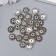 Decor hat for beads Metal "Flower of balls" silver G040B599 set 30 pcs 1.2x1.2 cm