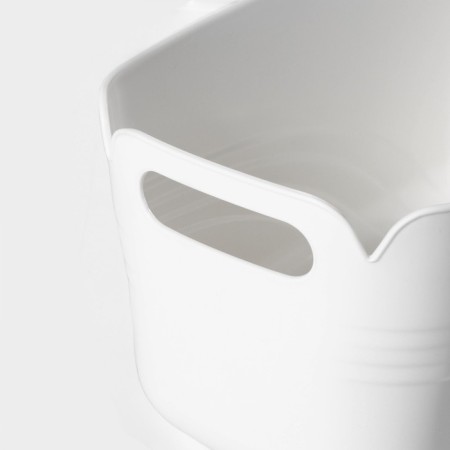 Storage container with handle LadOM "Laconicity", 33.5 × 18.5 × 14.5 cm, white color-1