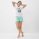 Kit (T-shirt, shorts) Home female, white/green color, rr 48