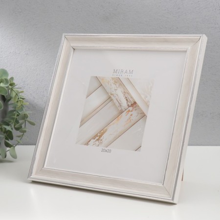 Photo frame Plastic "Mira" 20x20 cm, 642468 beige (plastic screen)-1