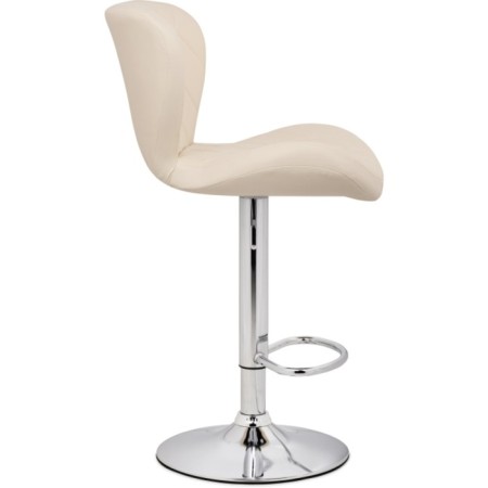 Barrier stool Porch metal/eco -leather, chrome/beige 47x53x89 cm-3