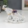 Souvenir ceramics "Elephant with elephants" white with gold, rhinestones 16.2 cm