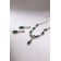 Set 2 objects: earrings, Kilence "Listopad" thin rhombus, green-white color in silver, 45 cm