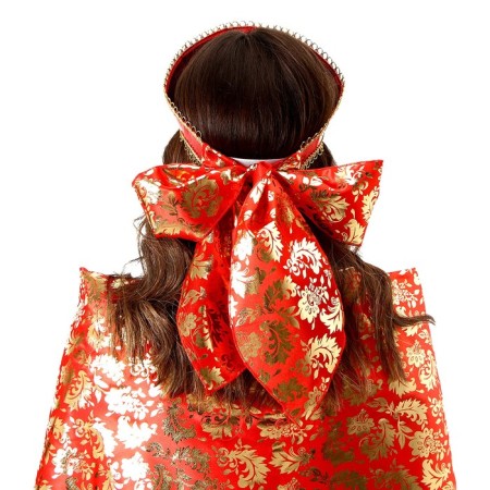 Carnival set: scarf, kokoshnik, gold on red-3