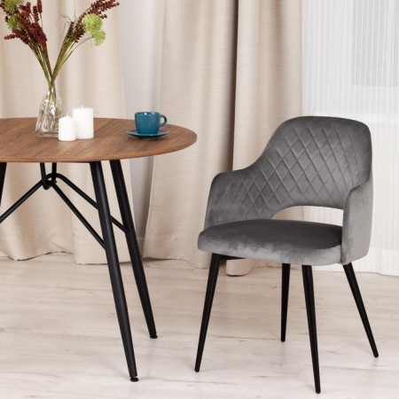Valkyria Mod chair. 711 fabric/metal, 55x55x80cm, gray 26/black-6