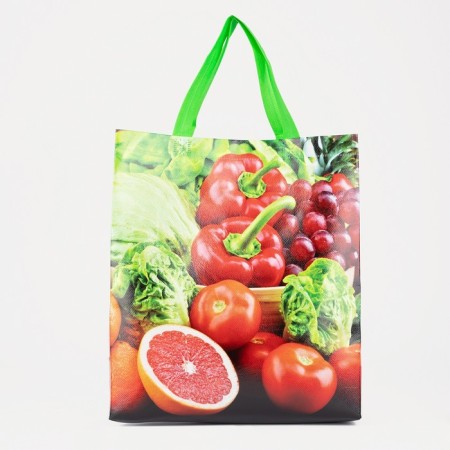 Household bag without fastening, green color/multi -colored-1