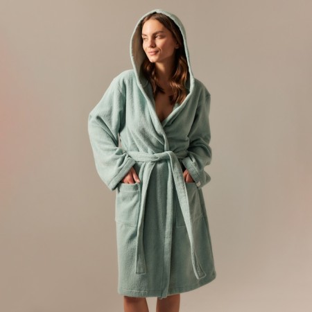 Terry robe with a hood Women's SL Home: Basic "Azzura", Rr. M, 100% HL, 420 g/m2-1