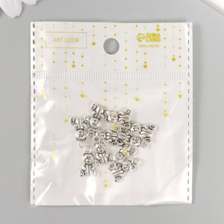 Decor for creativity Metal "Bear" silver 1.6x1 cm-3