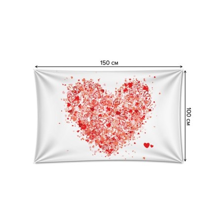 Decorative panel with photo printing "Air Heart", horizontal, size 100x150 cm-1
