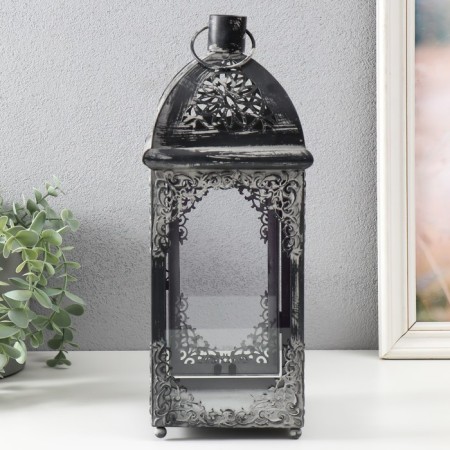 Climber Metal Lantern "Flower and Patterns" 13x13x33 cm-4