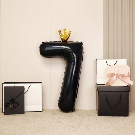 Foil ball 40 "Figure 7 with the crown", the color is black-2