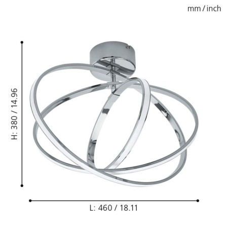 Selvina lamp, 3x9W Led, 3000k, 1000lm, chromium color-2