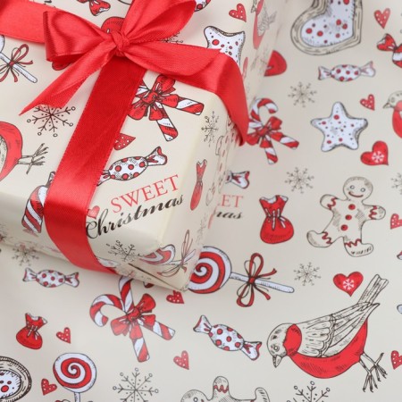 Glossy packaging paper "Christmas candy", 70 x 100 cm, 1 sheet-5